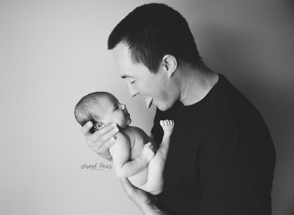 silly daddy and baby shot