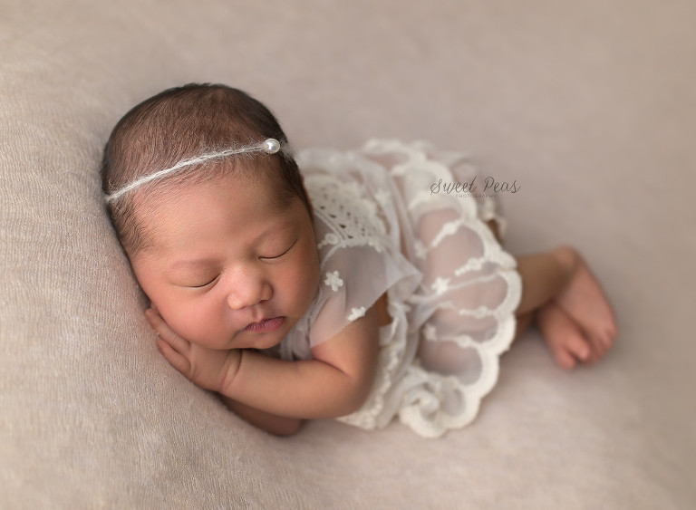 Kingman Arizona Newborn Photographer Little Miss Emma Grace newborn baby girl side lying pose