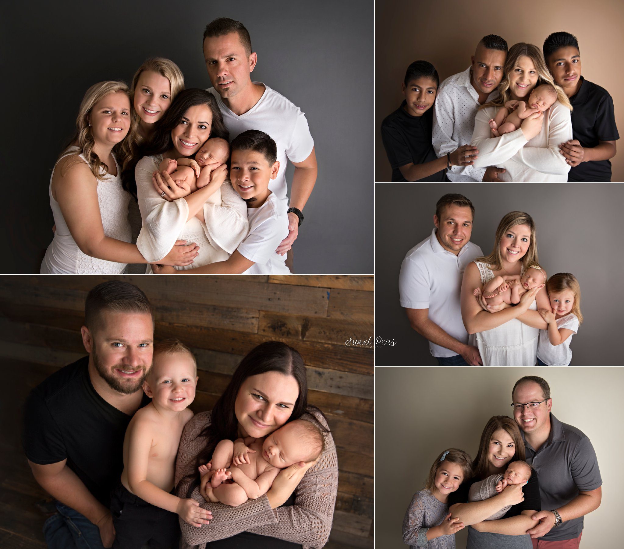 family posing newborn photos