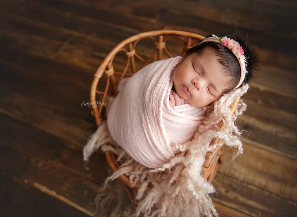 Newborn Photography sweet peas